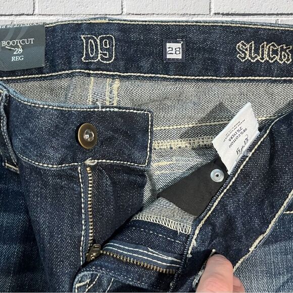 District 9 Dark Wash Slick Boot Cut Denim Jeans - Picture 8 of 11